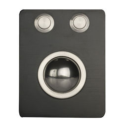 Mini Trackball negro industrial compacto del metal con 2 botones de ratón robustos