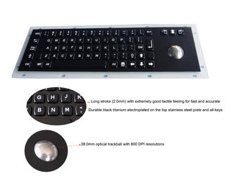 Teclado montado el panel IP67 con el teclado del metal del negro del Trackball
