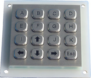 Prenda impermeable de las llaves de Dot Matrix 16 del telclado numérico del metal del montaje del panel trasero