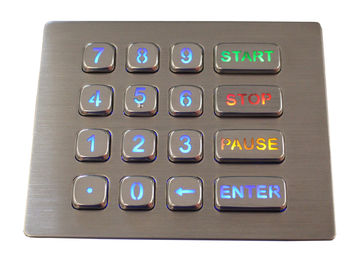 16 telclado numérico modificado para requisitos particulares hecho excursionismo telclado numérico del acero inoxidable del soporte del panel de las llaves IP67