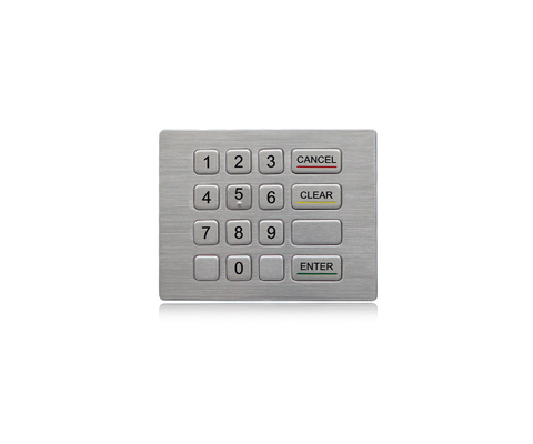 Telclado numérico compacto del cajero automático del formato del metal de las llaves industriales a prueba de agua y a prueba de vandalismo del telclado numérico 16