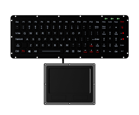 102 teclas IP65 teclado militar de goma de silicona con panel táctil resistente