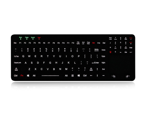 110 teclas IP65 Dinámico impermeable sellado teclado industrial de silicona con touchpad y teclas FN