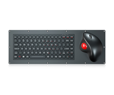 Teclado industrial de grado militar con teclas de función FN y ratón óptico Trackball