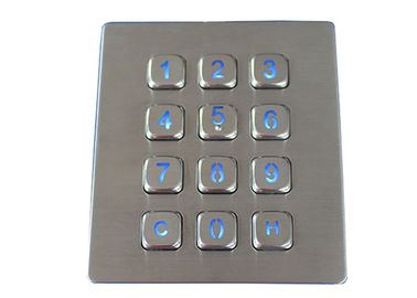 Interfaz retroiluminado rugoso de la matriz de punto del telclado numérico del metal de Koisk de 12 llaves para el sistema del control de acceso