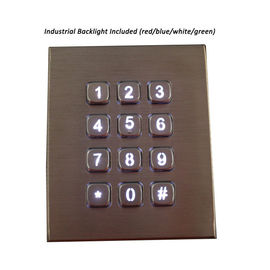Telclado numérico de acero inoxidable del soporte del panel de las llaves del telclado numérico RS232 12 de la prenda impermeable IP67