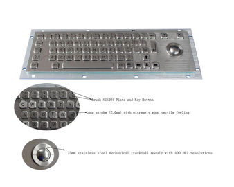 Teclado industrial con el teclado del metal del soporte del panel del acuerdo IP65 del Trackball