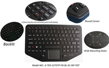 ABS robusto Bluetooth del teclado industrial inalámbrico de IP65 con el panel táctil hecho excursionismo