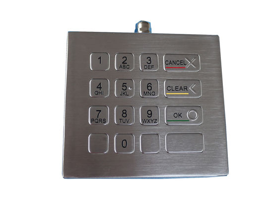El telclado numérico a prueba de vandalismo de escritorio IK09 cepilló el metal RS232 con 16 llaves