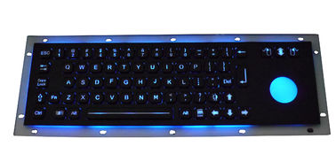 teclado industrial del negro USB del soporte del panel trasero de 69 llaves con el Trackball del contraluz del chamelone