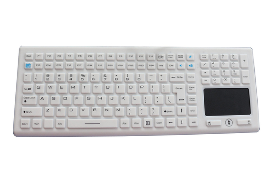 Teclado de escritorio lavable médico del silicón de las llaves industriales de goma del teclado 124