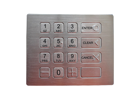 El teclado numérico rugoso IP67 de 16 llaves impermeabiliza el telclado numérico industrial de acero inoxidable del metal