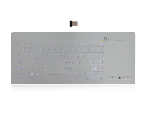 Teclado retroiluminado industrial de silicona Teclado médico de escritorio lavable 2.4G Wirelrss