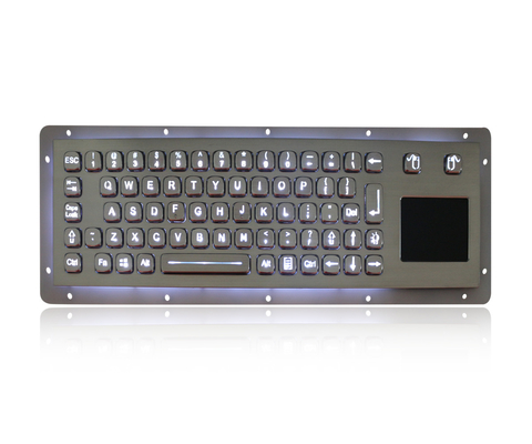 IP65 teclado USB retroiluminado de acero inoxidable con touchpad resistente