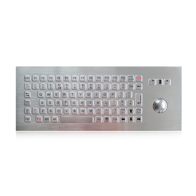84 teclado industrial lavable dominante con el Trackball, teclado del acero inoxidable