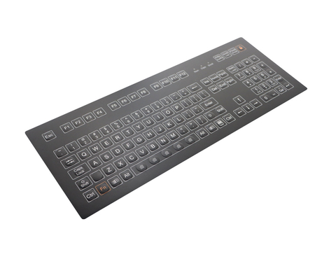 Teclado de membrana industrial resistente a productos químicos y líquidos con superficie antimicrobiana