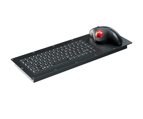 Teclado industrial de grado militar con teclas de función FN y ratón óptico Trackball