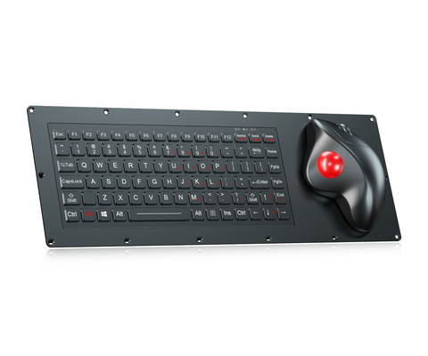 Teclado industrial de grado militar con teclas de función FN y ratón óptico Trackball