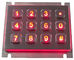12 telclado numérico dinámico del metal de las llaves USB IP65 con el vándalo del rojo o de la retroiluminación azul resistente