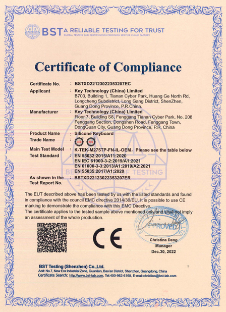 China Key Technology ( China ) Limited Certificaciones